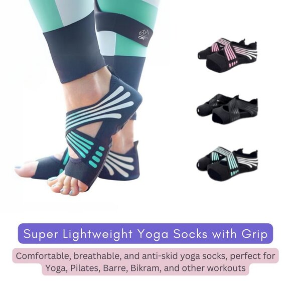 Ballet Gymnastics Figure Skating Board & Yoga Socks Shoes with Grip Pack1 Combo - Picture 6 of 10